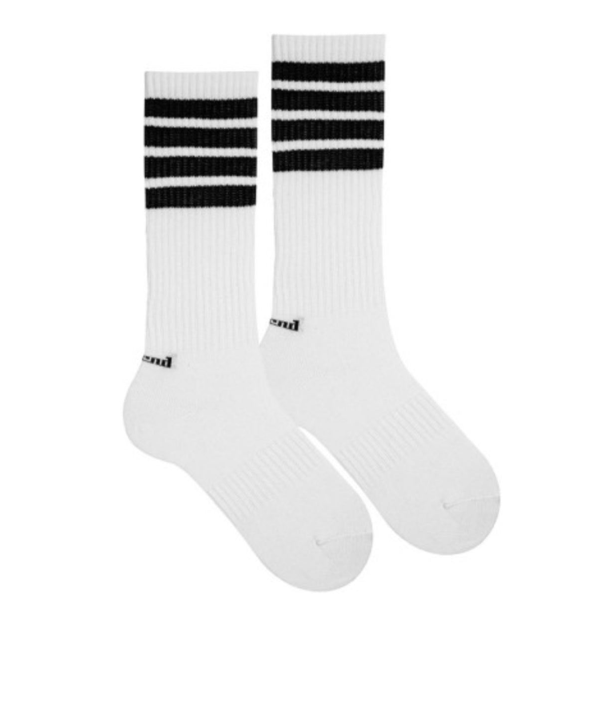 Calcetines sport con 4 listas horizontales blanco